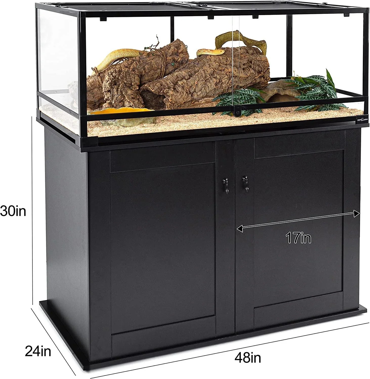 REPTI ZOO Storage Cabinet Terrarium Stand 48" x 24" x 30" for Large Wide Reptile Tanks - REPTI ZOO Main image