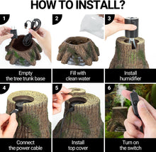 Load image into Gallery viewer, REPTIZOO 1000ml Reptile Humidifier Fogger, Tree Trunk Humidifier with Top Mist Outlet