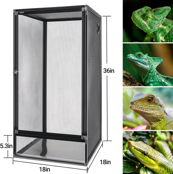 REPTI ZOO 2026 New Arrival Vertical Reptile Terrarium Foldable Screen Cage