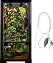 Load image into Gallery viewer, REPTIZOO 15 Gallon Full Glass Reptile Terrarium 12&quot; x 12&quot; x 24&quot; Siphon Gravel Cleaner Set, Small Reptile Habitat for Reptile Chameleon, Tree Frogs