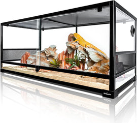 REPTI ZOO Reptile Tempered Glass Extra-Long Terrarium Habitats 48