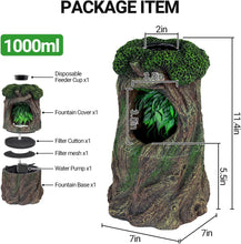 Load image into Gallery viewer, REPTI ZOO Terrarium Waterfall Drinking Fountain, 1000ML Water Dispenser &amp; Food Dish