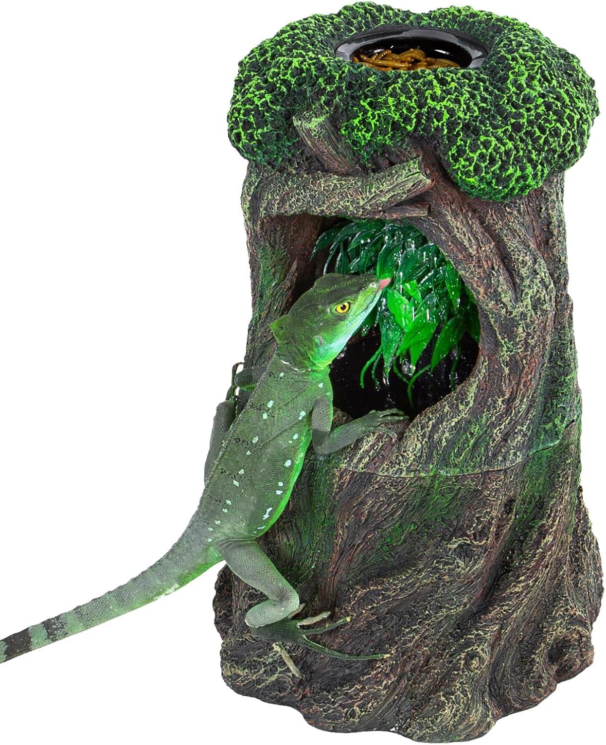 REPTI ZOO Terrarium Waterfall Drinking Fountain, 1000ML Water Dispenser & Food Dish Main image