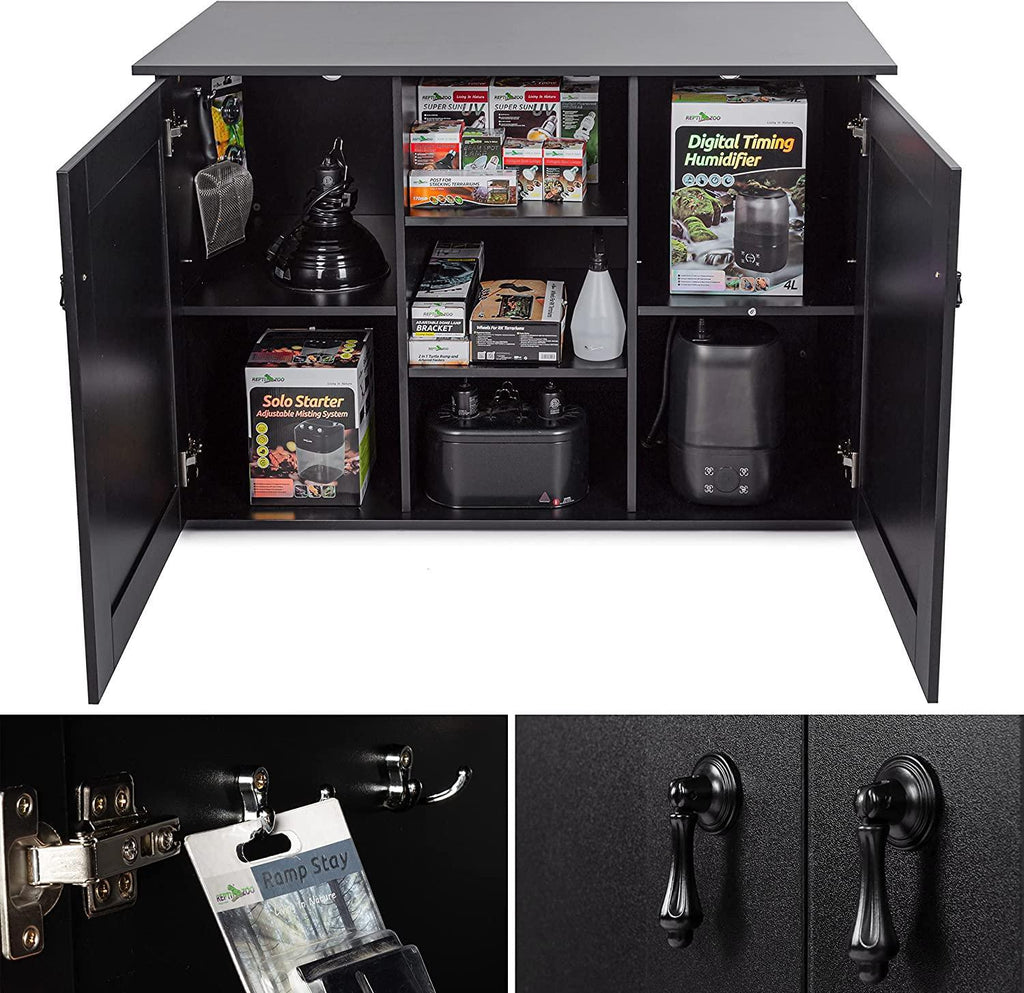 REPTI ZOO Storage Cabinet Terrarium Stand 48" x 24" x 30" for Large Wide Reptile Tanks - REPTI ZOO