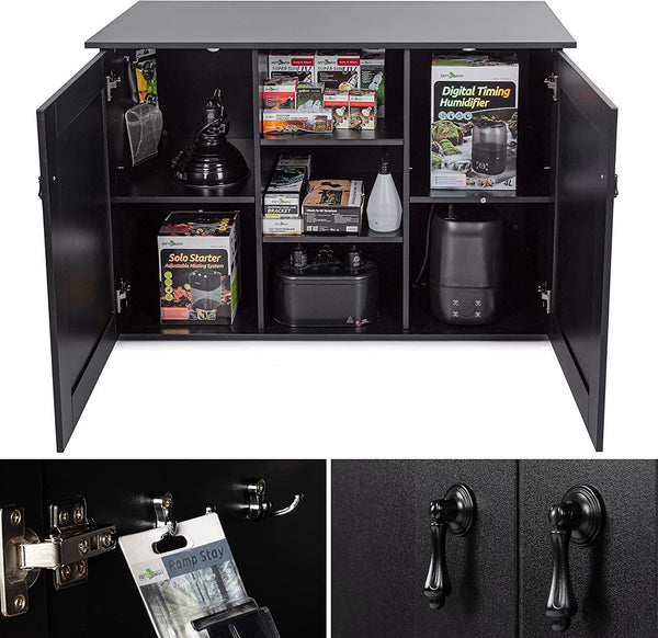REPTI ZOO Storage Cabinet Terrarium Stand 48" x 24" x 30" for Large Wide Reptile Tanks - REPTI ZOO
