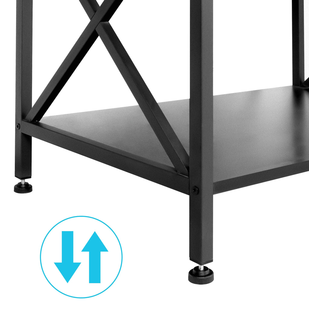 Adjustable metal stand legs for reptile terrarium with stability feet close-up