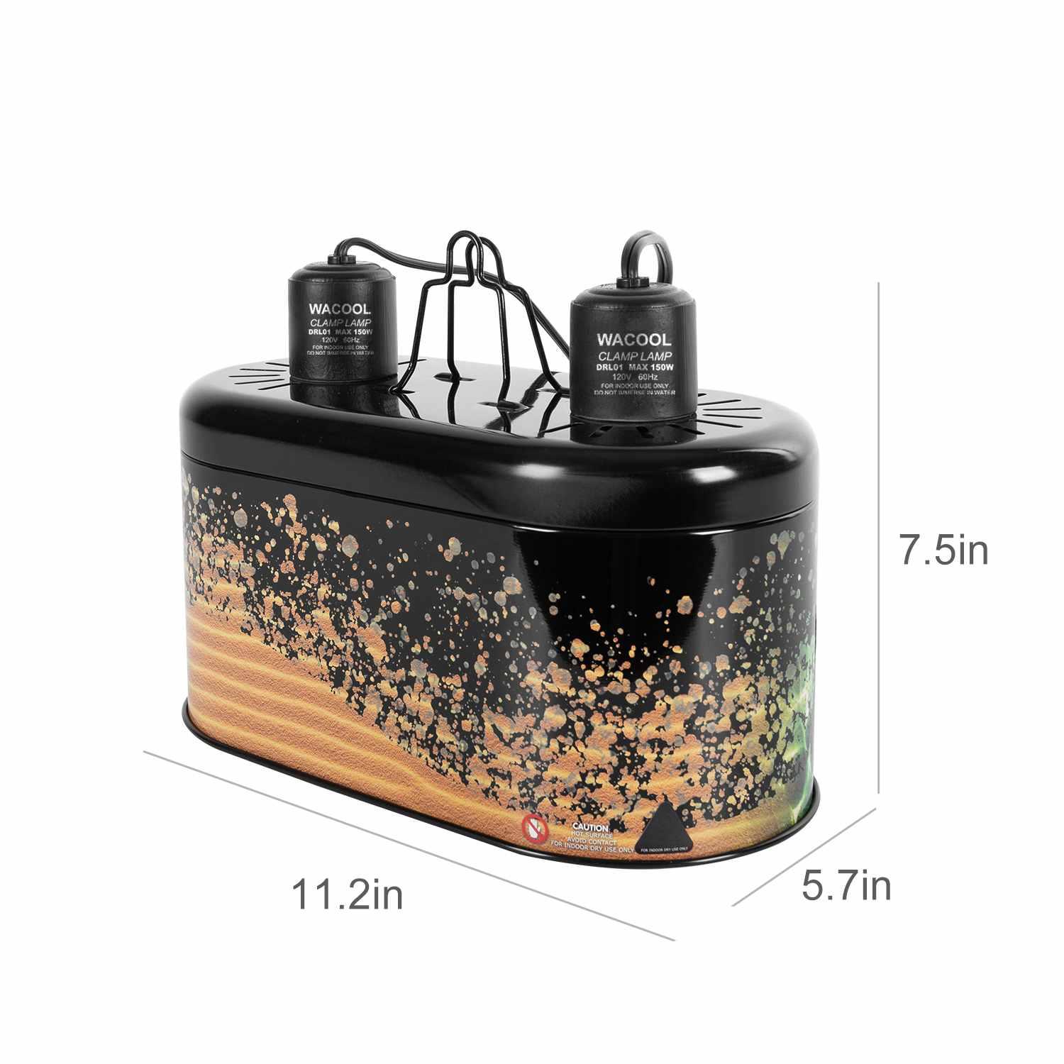 WACOOL Dual Reptile Light Fixture for Reptile Secondary image
