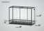 Large glass reptile terrarium, 60x24x42 inches, black frame, clear panels, mesh top.