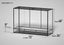 Large glass reptile terrarium, 72x24x48 inches, with mesh top and labeled dimensions.