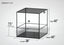 Large glass reptile terrarium with mesh top, 40x40x38 inch dimensions, labeled measurements