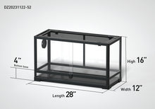 Load image into Gallery viewer, REPTIZOO  24 Gallon Glass Customed Reptile Terrarium 28&quot; x 12&quot;x16&quot; with Sliding Door