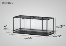 Load image into Gallery viewer, REPTI ZOO 128 Gallon 56&quot; x 22&quot;x 24&quot; Glass Reptile Terrarium with Sliding Door Custom Reptile Tank (customed reptile cage)