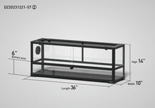 Load image into Gallery viewer, REPTI ZOO 22 Gallon 36&quot; x 10&quot;x 14&quot; Glass Reptile Terrarium with Sliding Door Custom Reptile Tank (customed reptile cage)