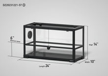 Load image into Gallery viewer, REPTI ZOO 15 Gallon 24&quot; x 10&quot;x 14&quot; Glass Reptile Terrarium with front opening Door Custom Reptile Tank (customed reptile cage)