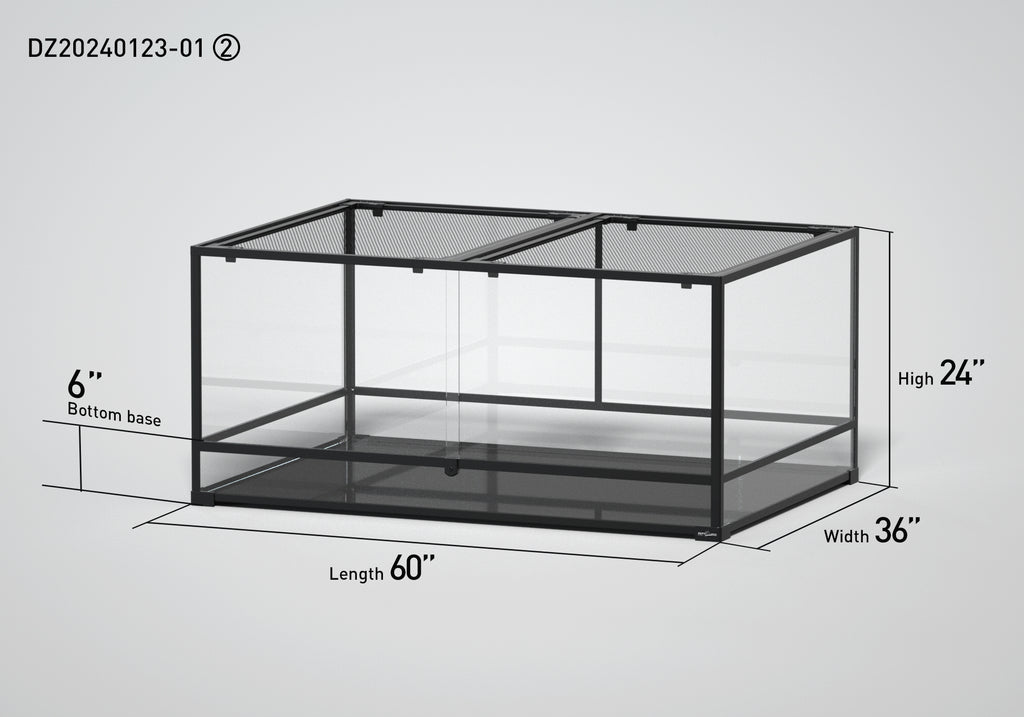 REPTI ZOO 36" x 18"x 36" Glass Reptile Terrarium with Sliding Door Custom Reptile Tank (customed reptile cage)