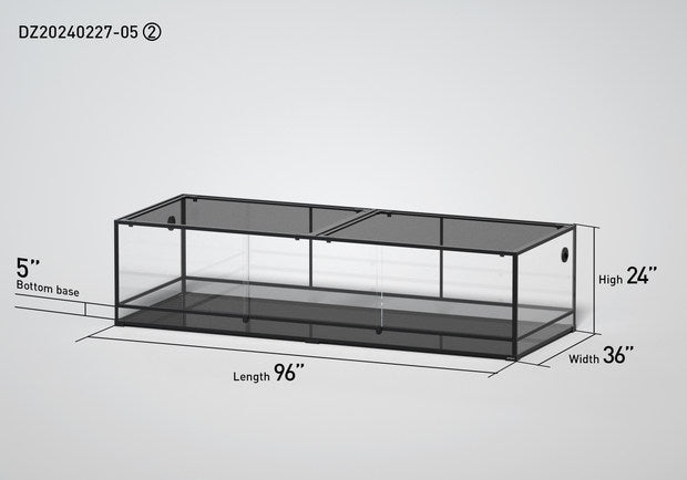 REPTI ZOO 96" x 36"x 24" Glass Reptile Terrarium with Sliding Door Custom Reptile Tank(Only ONE Left in Stock)