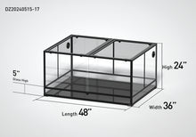 Load image into Gallery viewer, REPTI ZOO 48&quot; x 36&quot;x 24&quot; Glass Reptile Terrarium with Sliding Door Custom Reptile Tank (customed reptile cage)