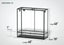 Large glass reptile terrarium cage, 48x18x48 inches, black frame, mesh tops, labeled dimensions