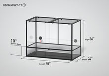 Load image into Gallery viewer, REPTI ZOO 48&quot; x 36&quot;x 24&quot; Glass Reptile Terrarium with Sliding Door Custom Reptile Tank (customed reptile cage)