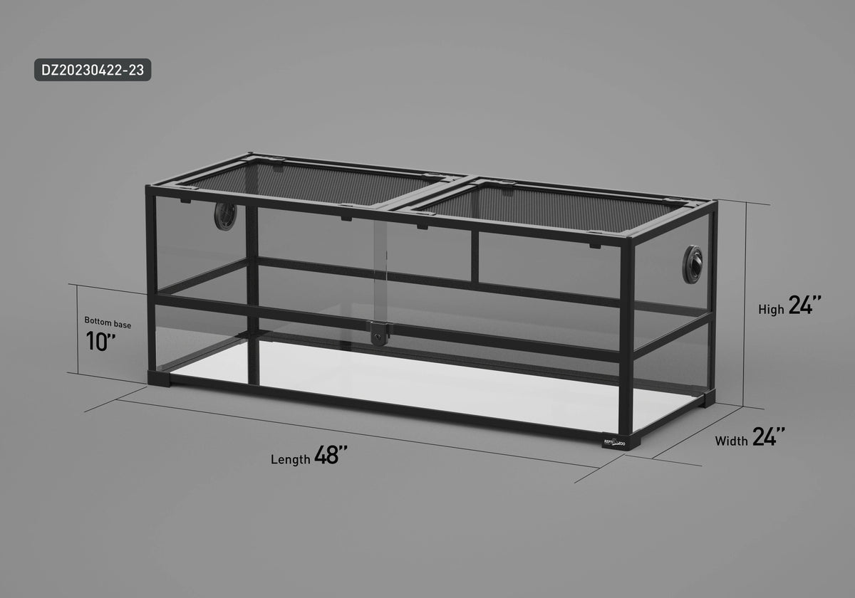 REPTI ZOO Customed Reptile Cage 48" x 24"x 24" Glass Reptile Terrarium (includes shipping and tax) - REPTI ZOO Main image