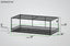 Large glass reptile terrarium, 72x36x24 inches, with 5-inch base, shown in diagram