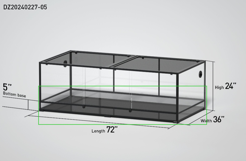 Replacement Base of  RK723624 REPTI ZOO 72" x 36"x 5" Glass Reptile Terrarium