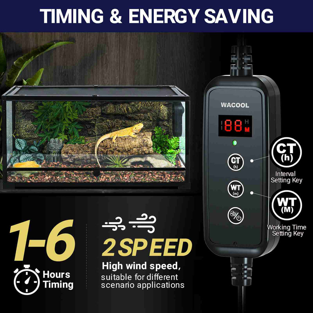 WACOOL Reptile Glass Terrarium Air Purifier,Carbon Filter Reptile Dehumidifier Air Cleaner