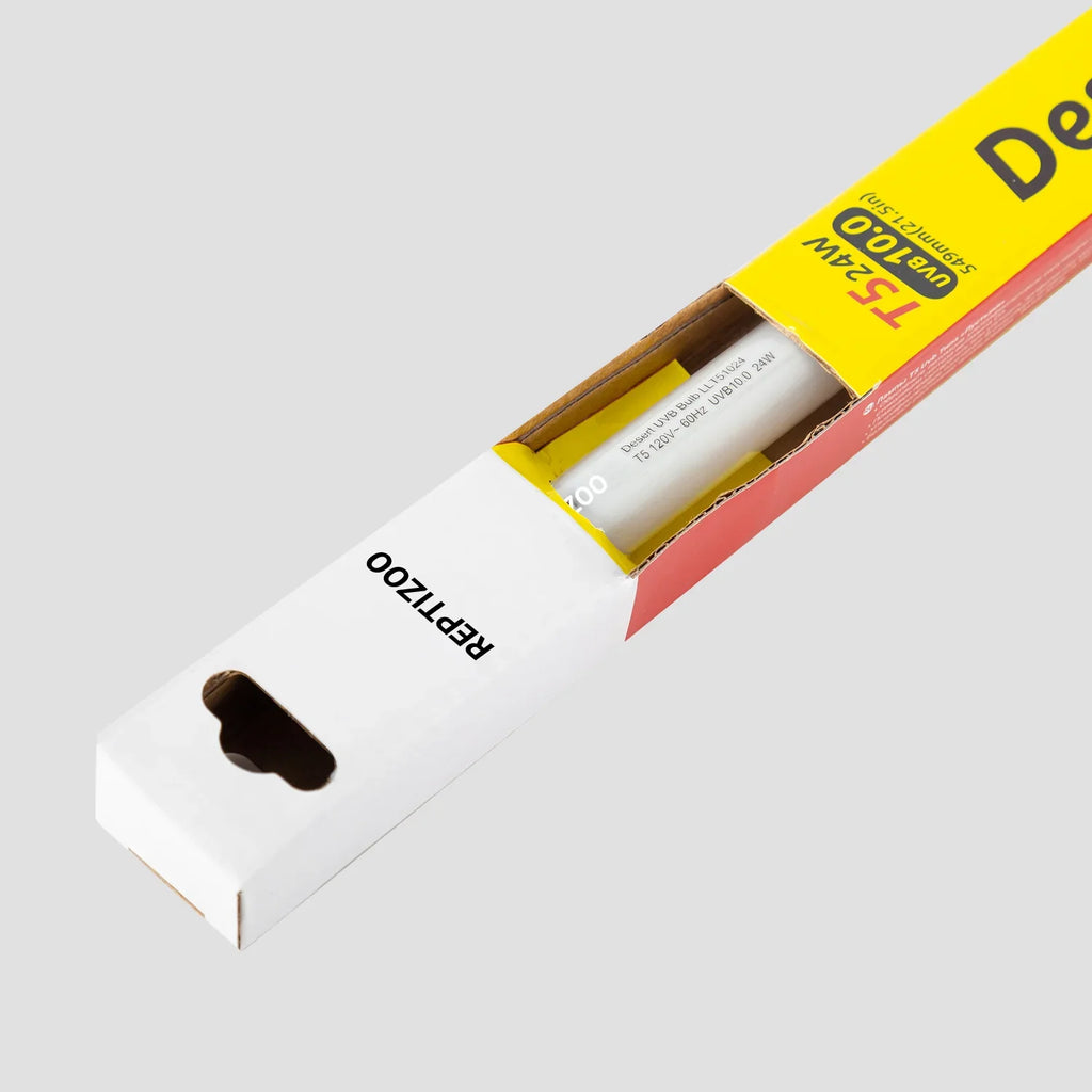 15 watt UVB 10.0 reptile fluorescent bulb in partially opened packaging