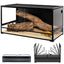 REPTI ZOO 120 Gallon Tempered Glass Reptile Large Terrarium Tank with Black PVC Back Panel Reptile Terrarium 48"x 24"x 24" Easy Folding NRK0127 - REPTI ZOO