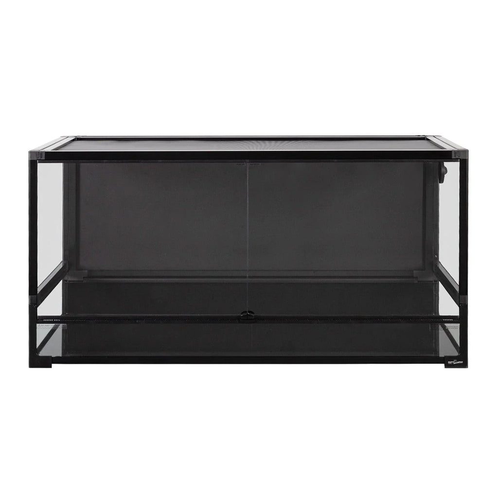REPTI ZOO 120 Gallon Tempered Glass Reptile Large Terrarium Tank with Black PVC Back Panel Reptile Terrarium 48"x 24"x 24" Easy Folding NRK0127 - REPTI ZOO