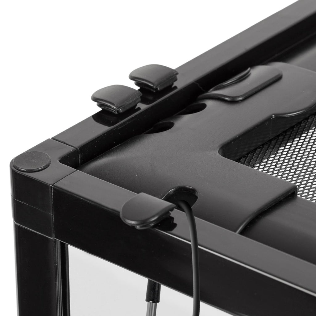 WACOOL 10 Gallon 12" x 12" x 18" Full Glass Reptile Terrarium, Top Screen Ventilation & Feeding RK0102NS