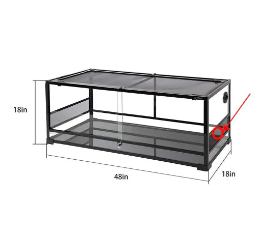 48x18x18 inch glass reptile terrarium with mesh top and ventilation port, ideal for reptiles. Main image