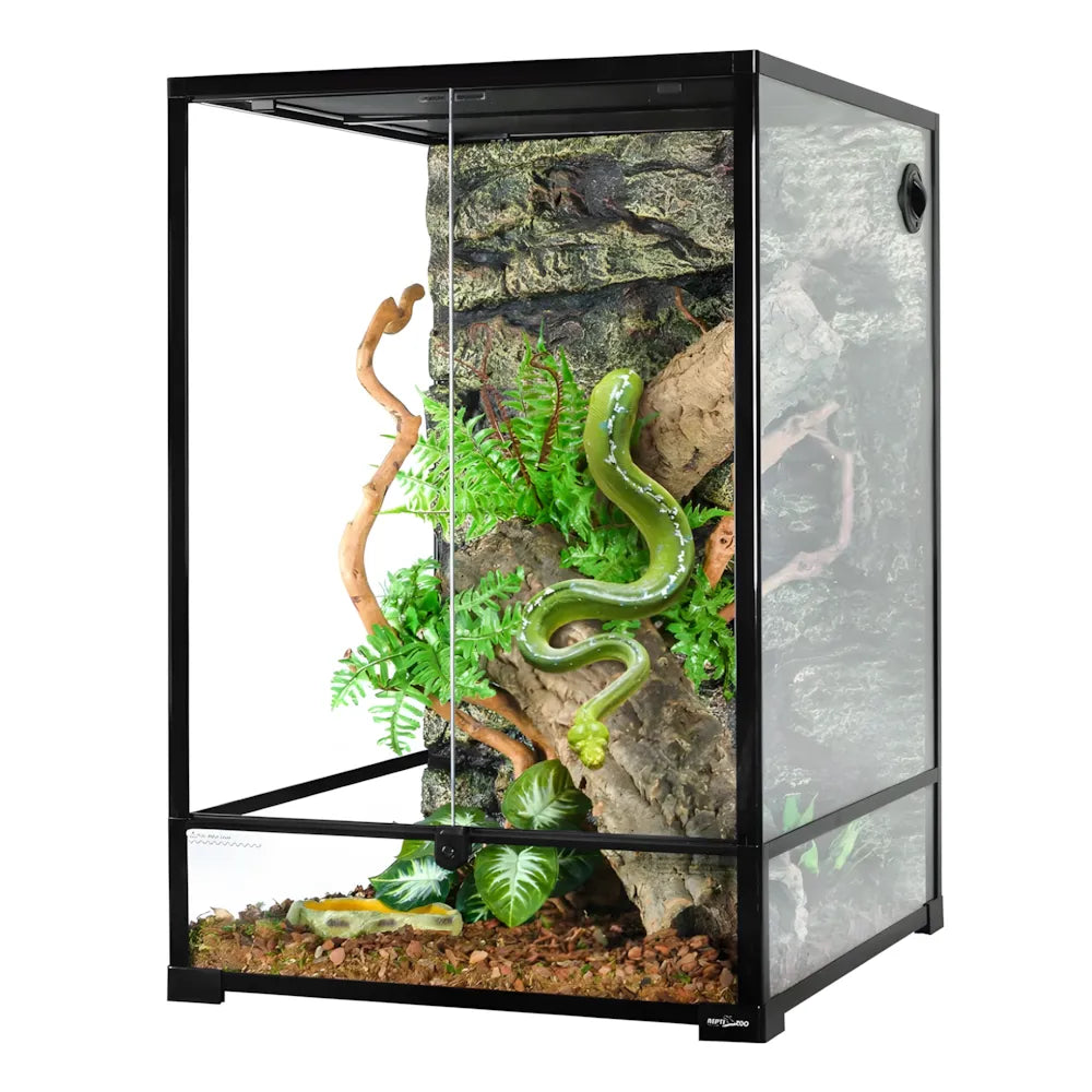 REPTIZOO 90 Gallon 24" x 24" x 36" Large Glass Tall Reptile Terrarium with Front Opening Door and Top Screen Ventilation