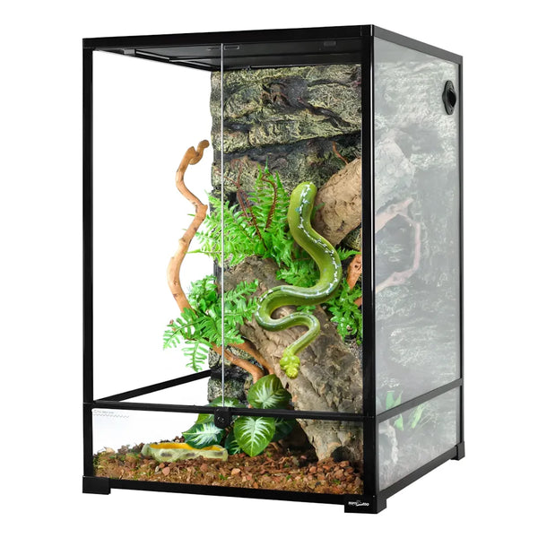 REPTIZOO 90 Gallon 24" x 24" x 36" Large Glass Tall Reptile Terrarium with Front Opening Door and Top Screen Ventilation