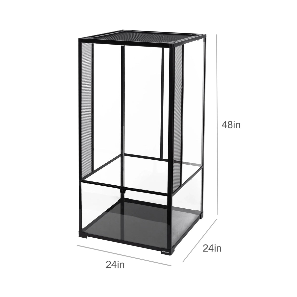Tall reptile terrarium mesh enclosure, 24x24x48 inches, for lizard or chameleon habitat