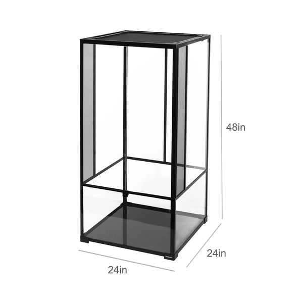 Tall reptile terrarium mesh enclosure, 24x24x48 inches, for lizard or chameleon habitat