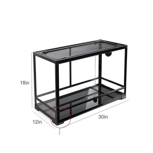 REPTI ZOO 30 Gallon 30" x 12"x 18" Glass Reptile Terrarium, Front Opening Reptile Habitat Tank, Double Doors Screen Ventilation(Knock-Down) RK301218G - REPTI ZOO