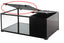 Replacement mesh screen lid for reptile terrarium, partially open on glass enclosure