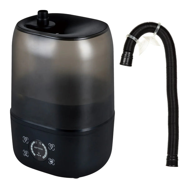 Digital reptile terrarium humidifier with flexible hose for enclosure humidity control