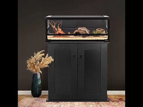 REPTI ZOO Reptile Terrarium Stand 30"W x 12"D with 4 Shelves for Reptile Accessories Organization