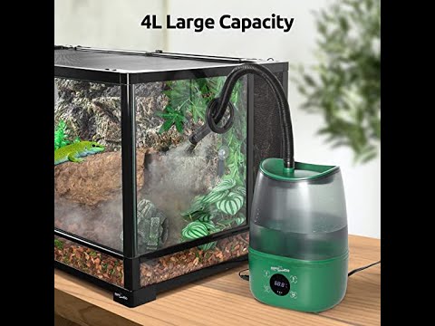 REPTIZOO 4L Large Reptile Fogger with Humidity Control and Extended Tube Automatic Reptile Misting System