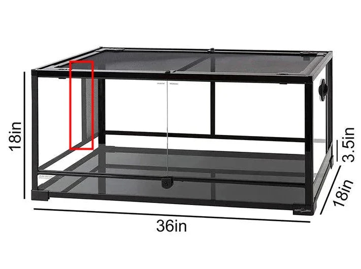 36x18x18 inch glass reptile terrarium with sliding doors and mesh top Main image