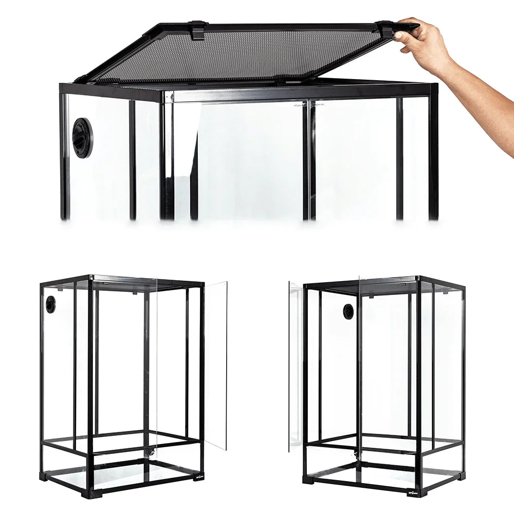 REPTI ZOO 67 Gallon 24″x18″x36″ Vertical Reptile Tall Terrarium With Mesh Screen Sides and Glass Sides RK0124N - REPTI ZOO