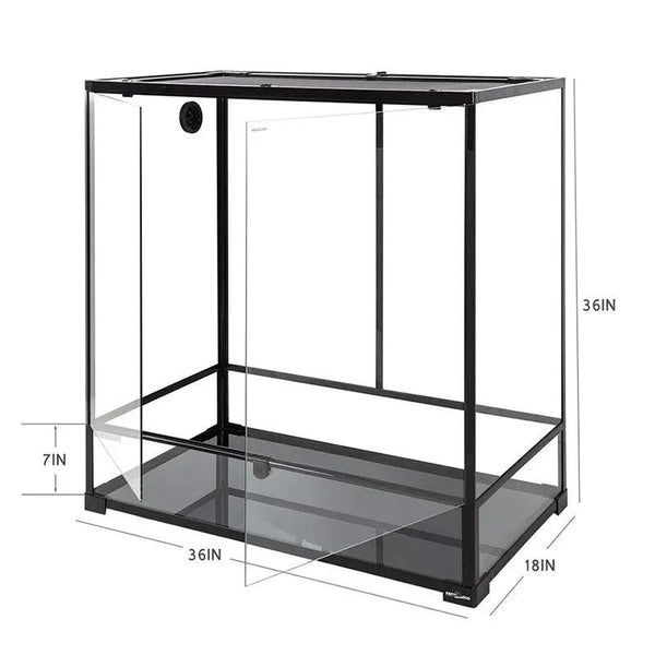 100 Gallon 36" x 18"x 36" Large Glass Reptile Enclosures, Front Opening Reptile Cages, Chameleon Reptile Tank RK0125 - REPTI ZOO