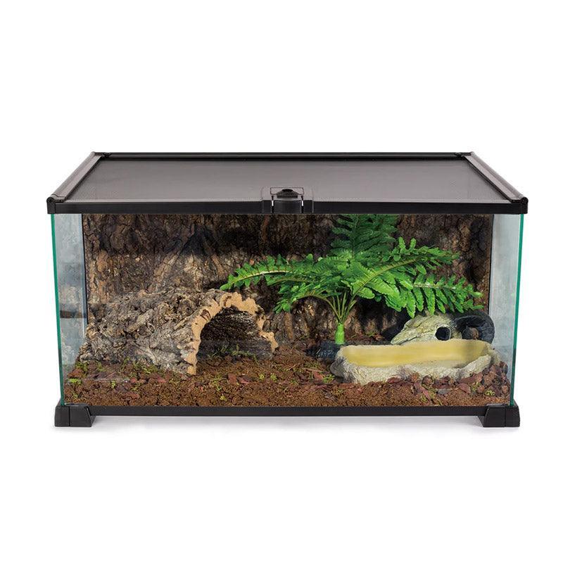 REPTI ZOO 10 Gallon 20" x 12" x 10" Reptile Tank Glass Natural Snake Cage, Sliding Screen Top for Reptile Hamster Hedgehog RAK08 - REPTI ZOO Main image