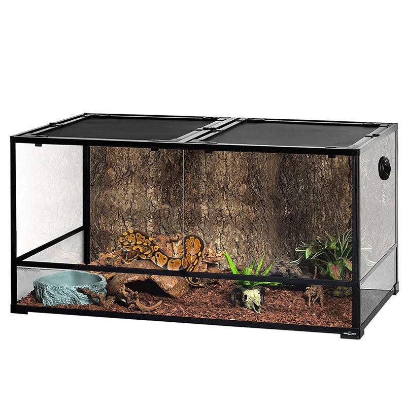 REPTI ZOO 120 Gallon 48" x 24" x 24" Large Glass Reptile Snake Terrarium, Tall & Wide Reptile Habitat Tank with Sliding Door Screen Ventilation RK0240 - REPTI ZOO Main image