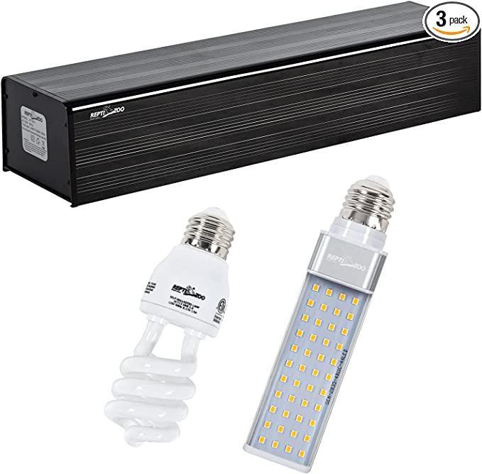 REPTIZOO 13W Reptile LED & UVB Terrarium Hood Lighting Fixture Combo Pack Kits Secondary image
