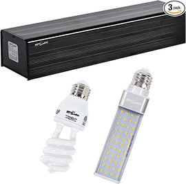 REPTIZOO 13W Reptile LED & UVB Terrarium Hood Lighting Fixture Combo Pack Includes and Full Spectrum LED Light Bulb Paludarium Lighting Fixture - REPTI ZOO