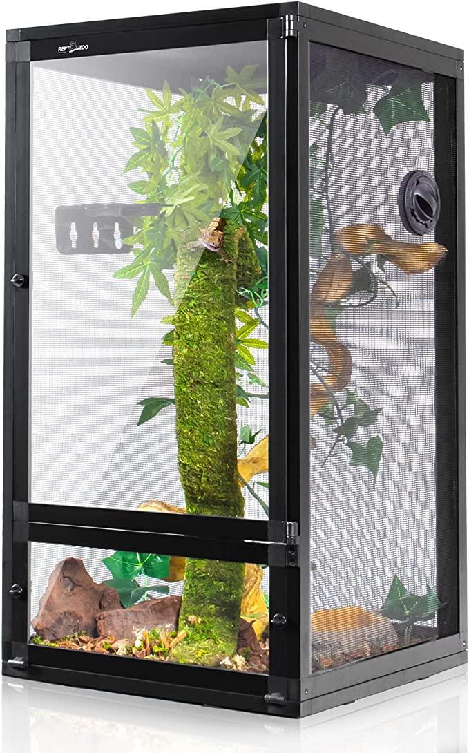 REPTI ZOO Foldable 30 Gallon Screen Chameleon Cage 16" x 16"x 30" with Collapsible Net Side Panels PAC404076 - REPTI ZOO Main image