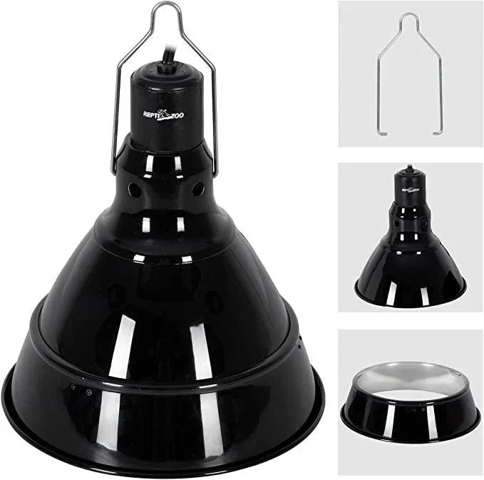 REPTI ZOO 2 in 1 Deep Dome Reptile Light Fixture Adjustable Lamp Holder Max 200W RL19 - REPTI ZOO